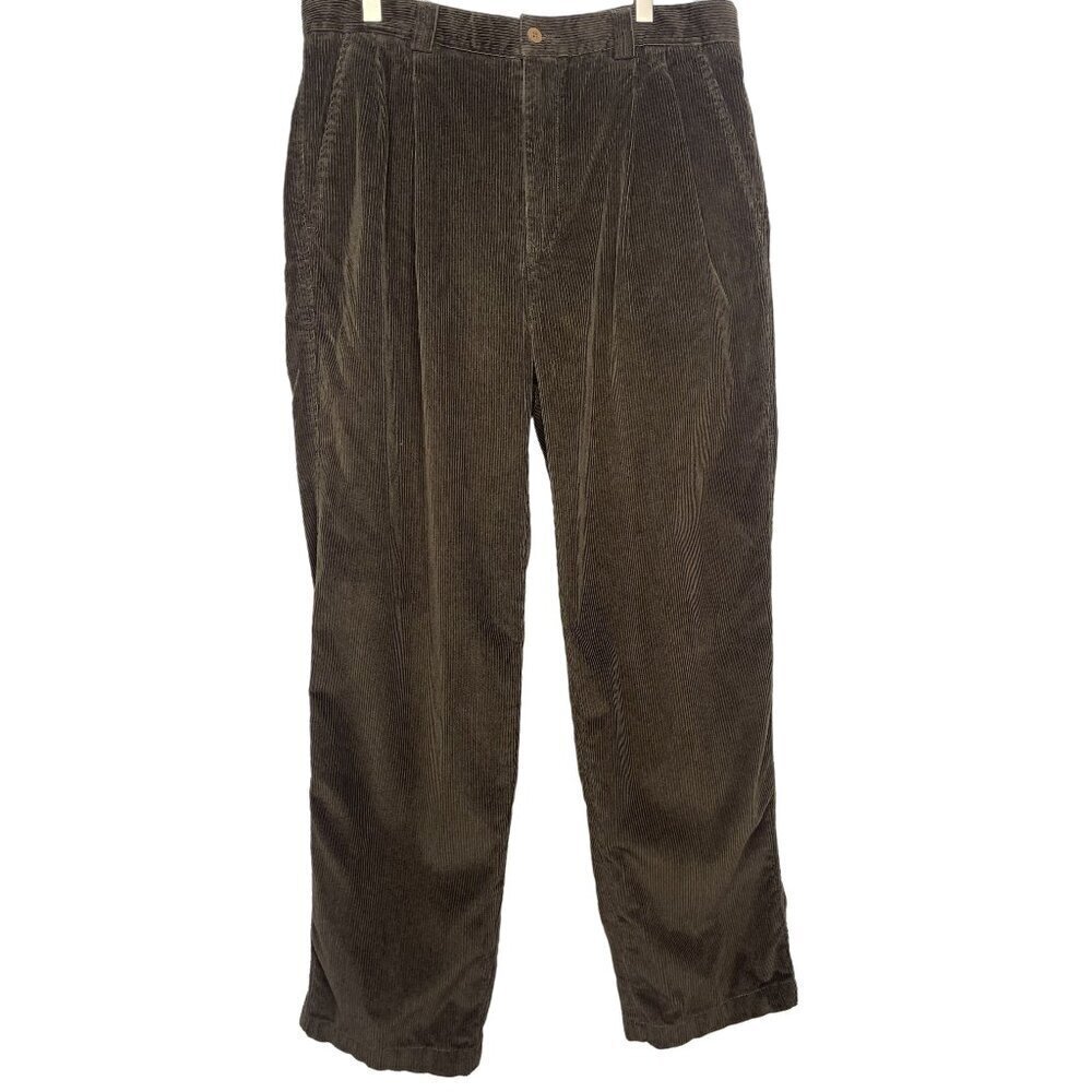 Tommy Bahama Men's Relax Corduroy Pleated Casual Pants SZ 34X30 Brown